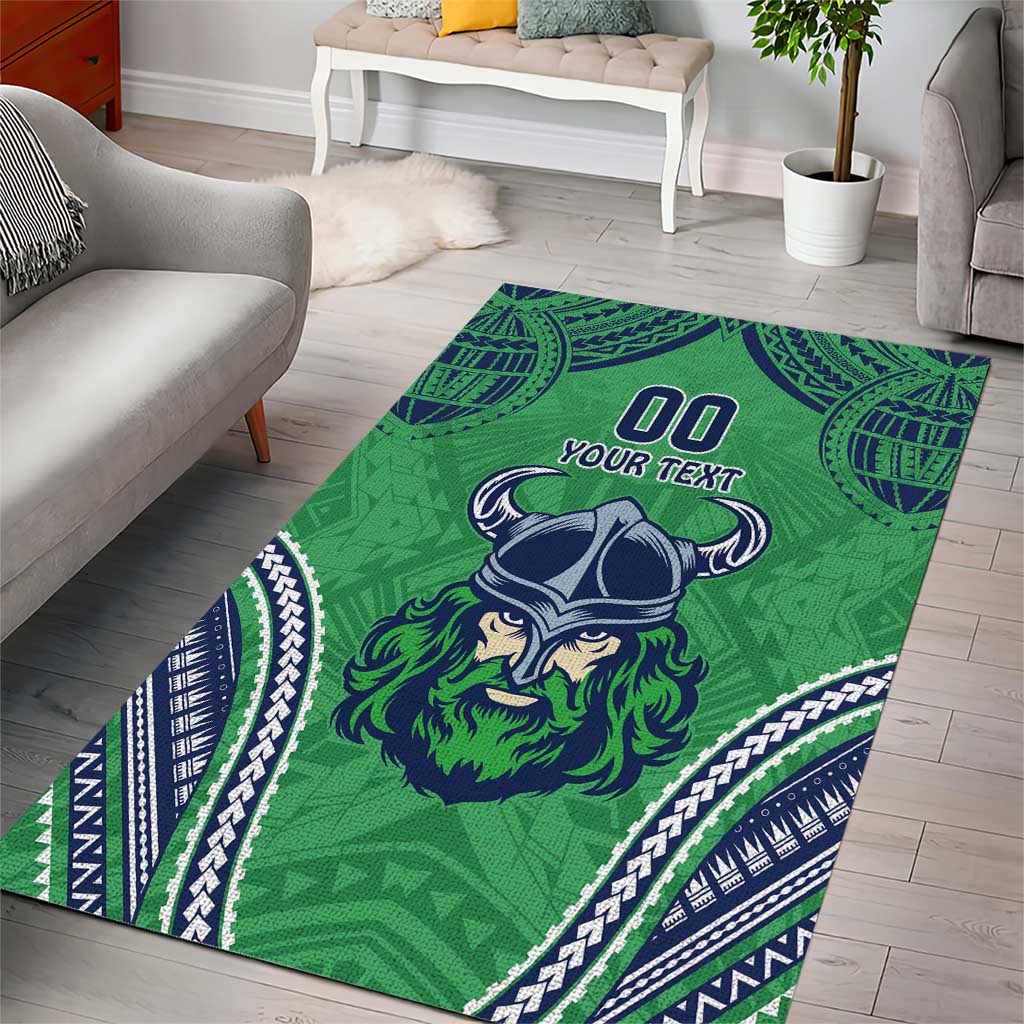 Raiders Rugby Custom Area Rug With Polynesian Style - Vibe Hoodie Shop