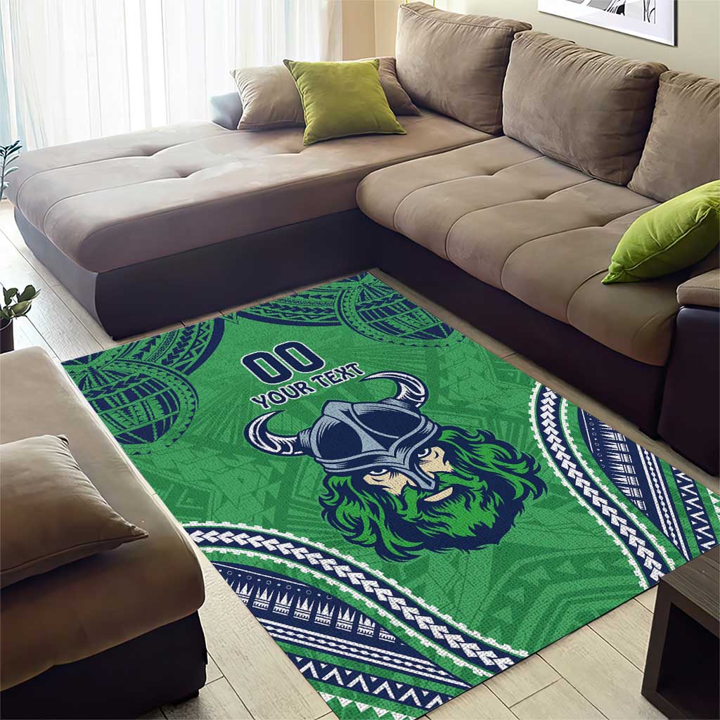 Raiders Rugby Custom Area Rug With Polynesian Style - Vibe Hoodie Shop