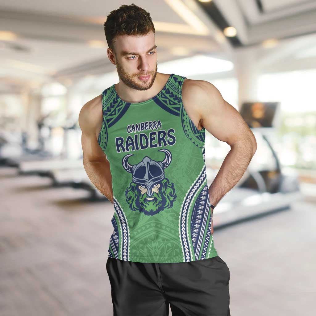 Raiders Rugby Custom Men Tank Top With Polynesian Style - Vibe Hoodie Shop