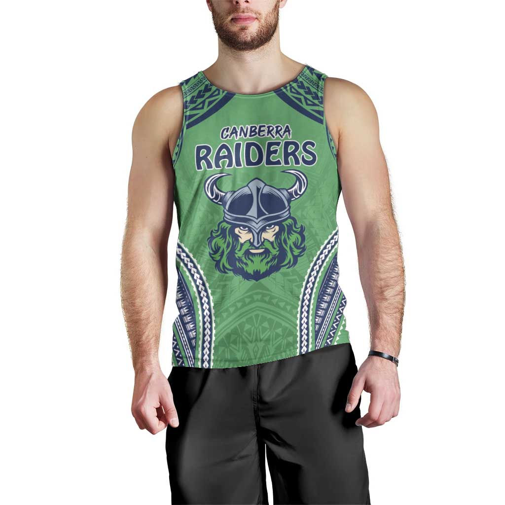 Raiders Rugby Custom Men Tank Top With Polynesian Style - Vibe Hoodie Shop