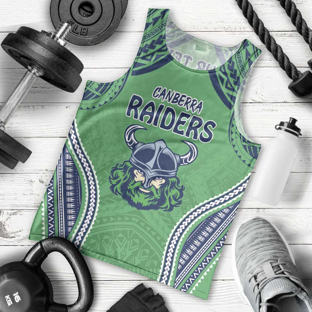 Raiders Rugby Custom Men Tank Top With Polynesian Style - Vibe Hoodie Shop