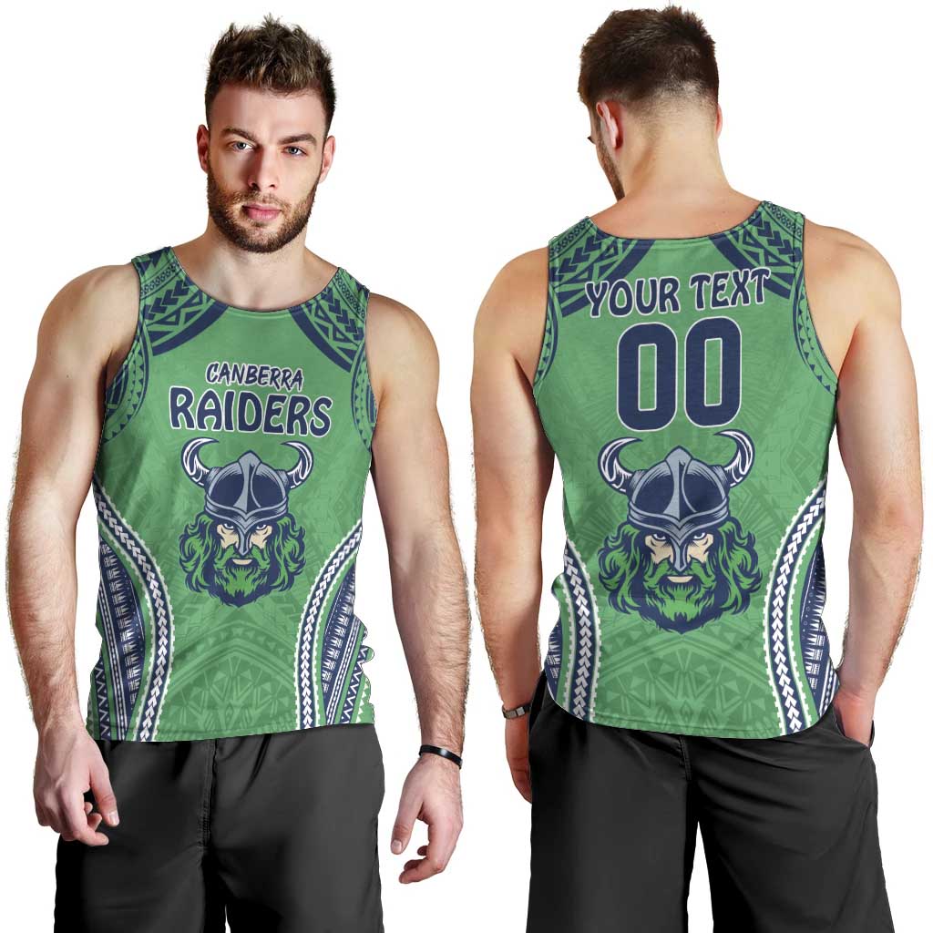 Raiders Rugby Custom Men Tank Top With Polynesian Style - Vibe Hoodie Shop