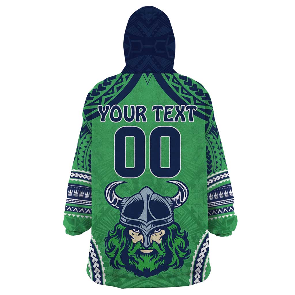 Raiders Rugby Custom Wearable Blanket Hoodie With Polynesian Style - Vibe Hoodie Shop