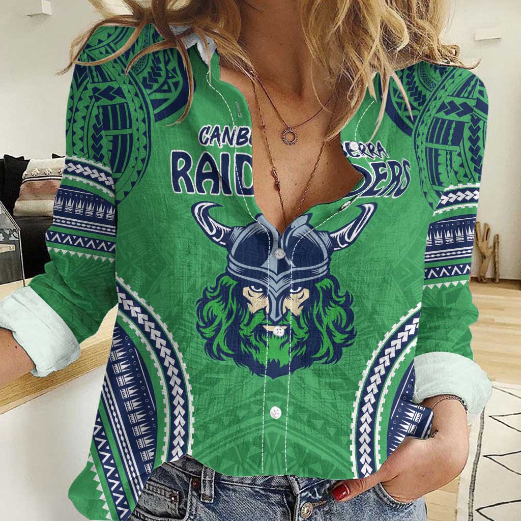 Raiders Rugby Custom Women Casual Shirt With Polynesian Style - Vibe Hoodie Shop
