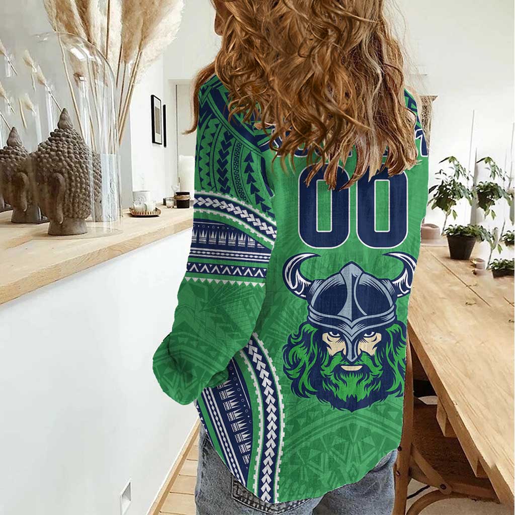 Raiders Rugby Custom Women Casual Shirt With Polynesian Style - Vibe Hoodie Shop