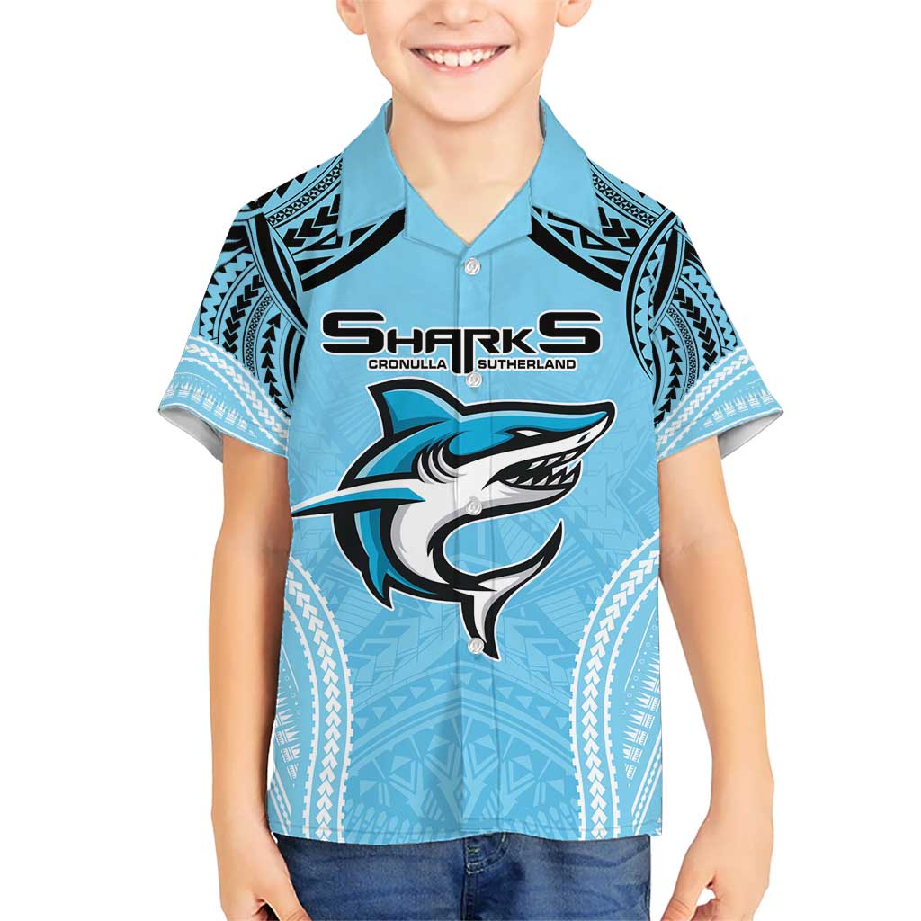 Sharks Rugby Custom Hawaiian Shirt With Polynesian Style - Vibe Hoodie Shop