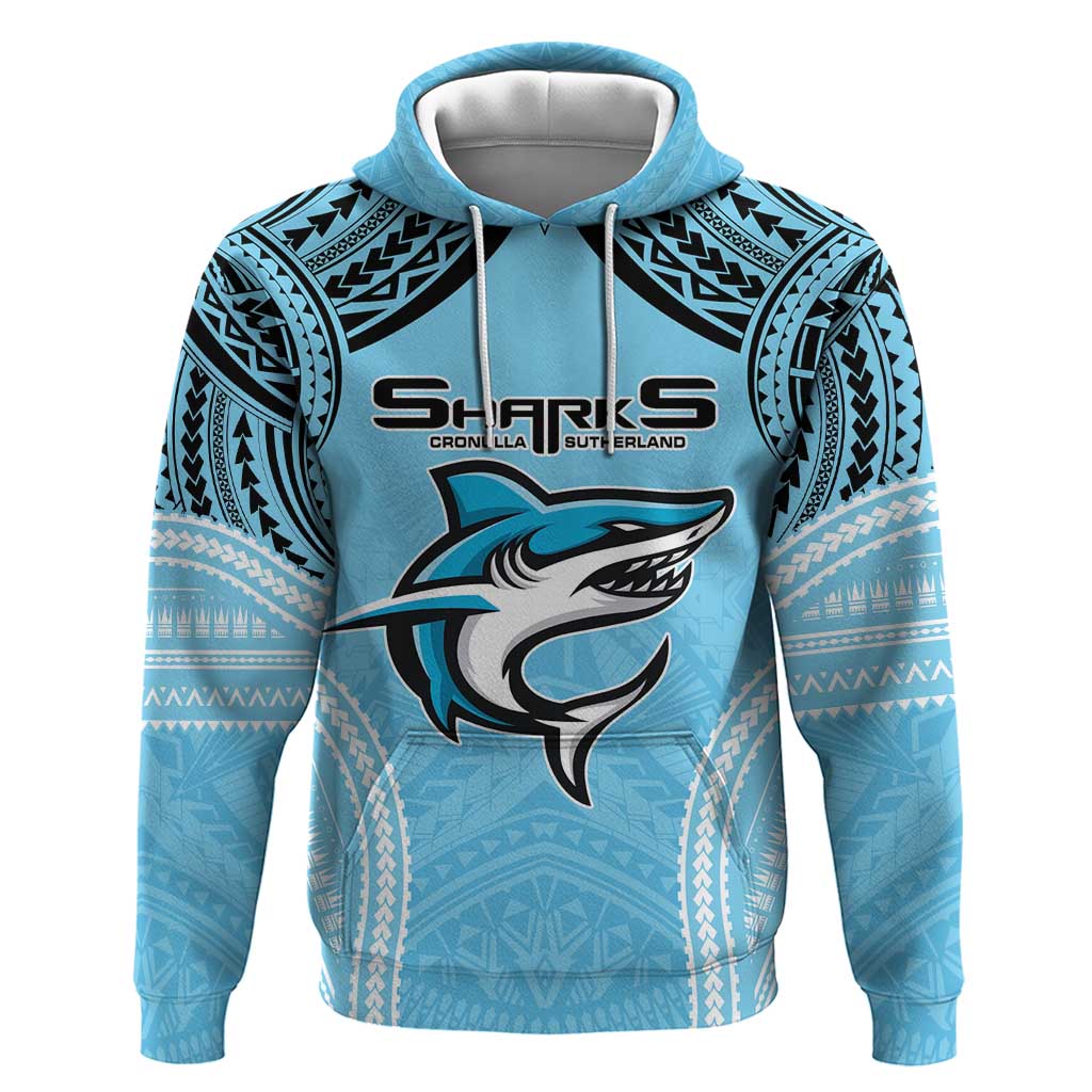 Sharks Rugby Custom Hoodie With Polynesian Style LT9 - Vibe Hoodie Shop