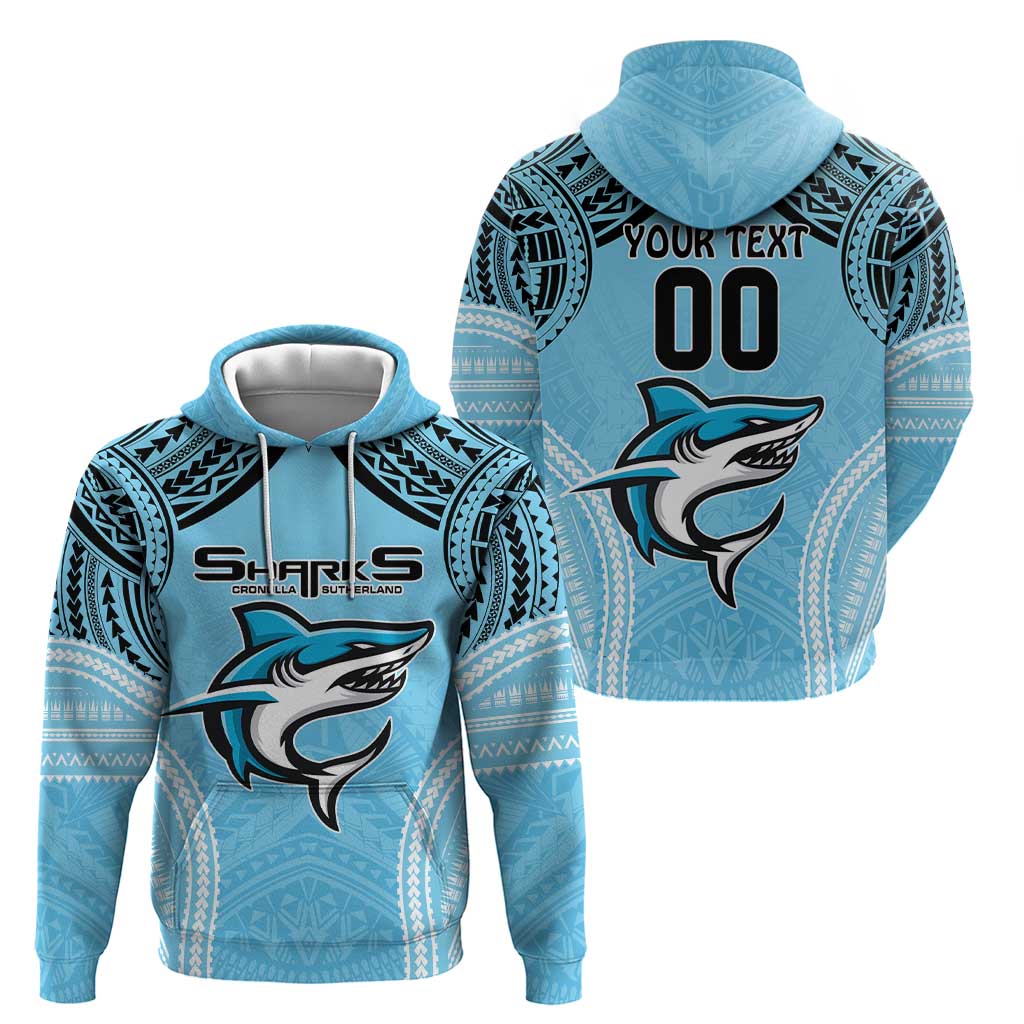 Sharks Rugby Custom Hoodie With Polynesian Style LT9 - Vibe Hoodie Shop