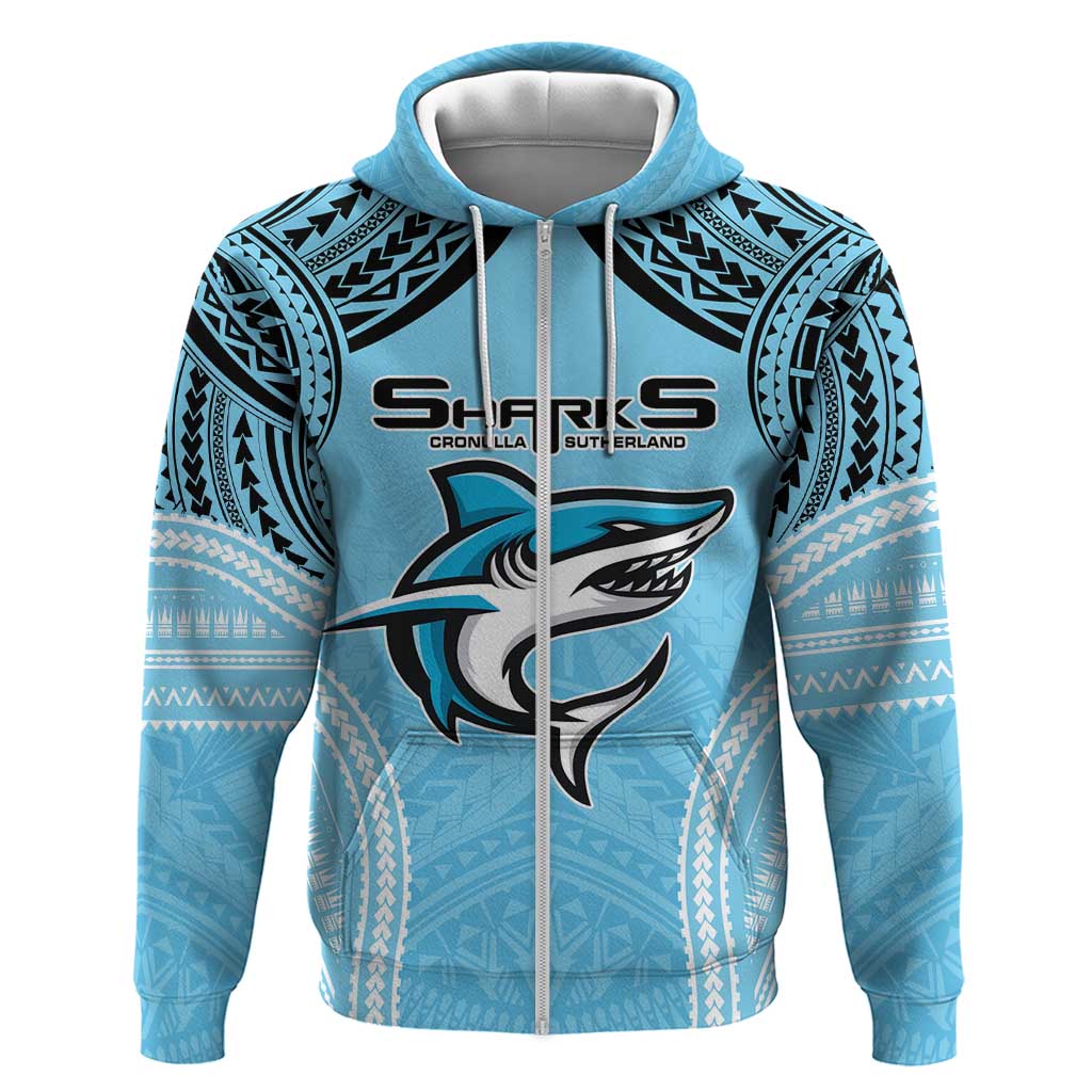 Sharks Rugby Custom Hoodie With Polynesian Style LT9 - Vibe Hoodie Shop