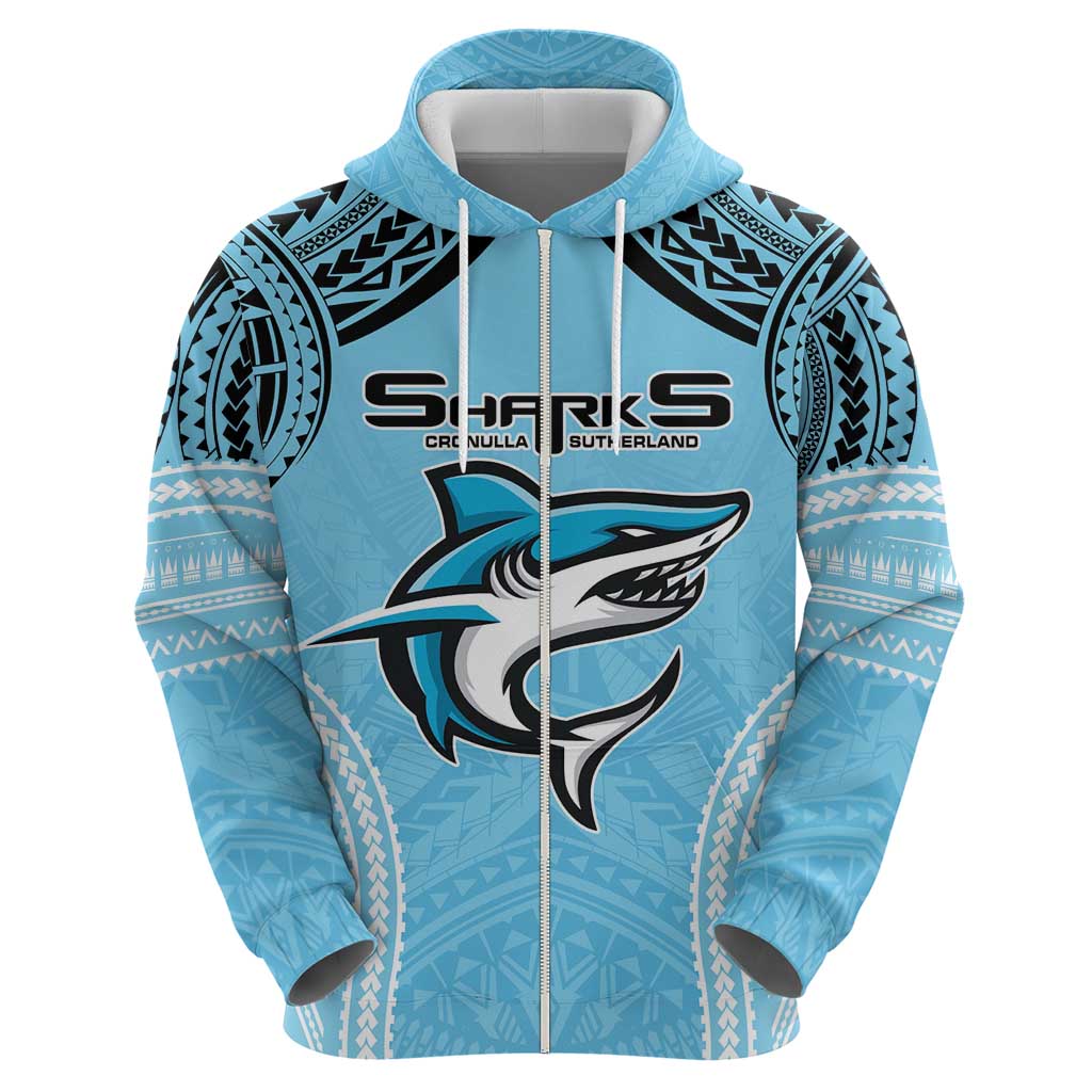 Sharks Rugby Custom Hoodie With Polynesian Style LT9 - Vibe Hoodie Shop