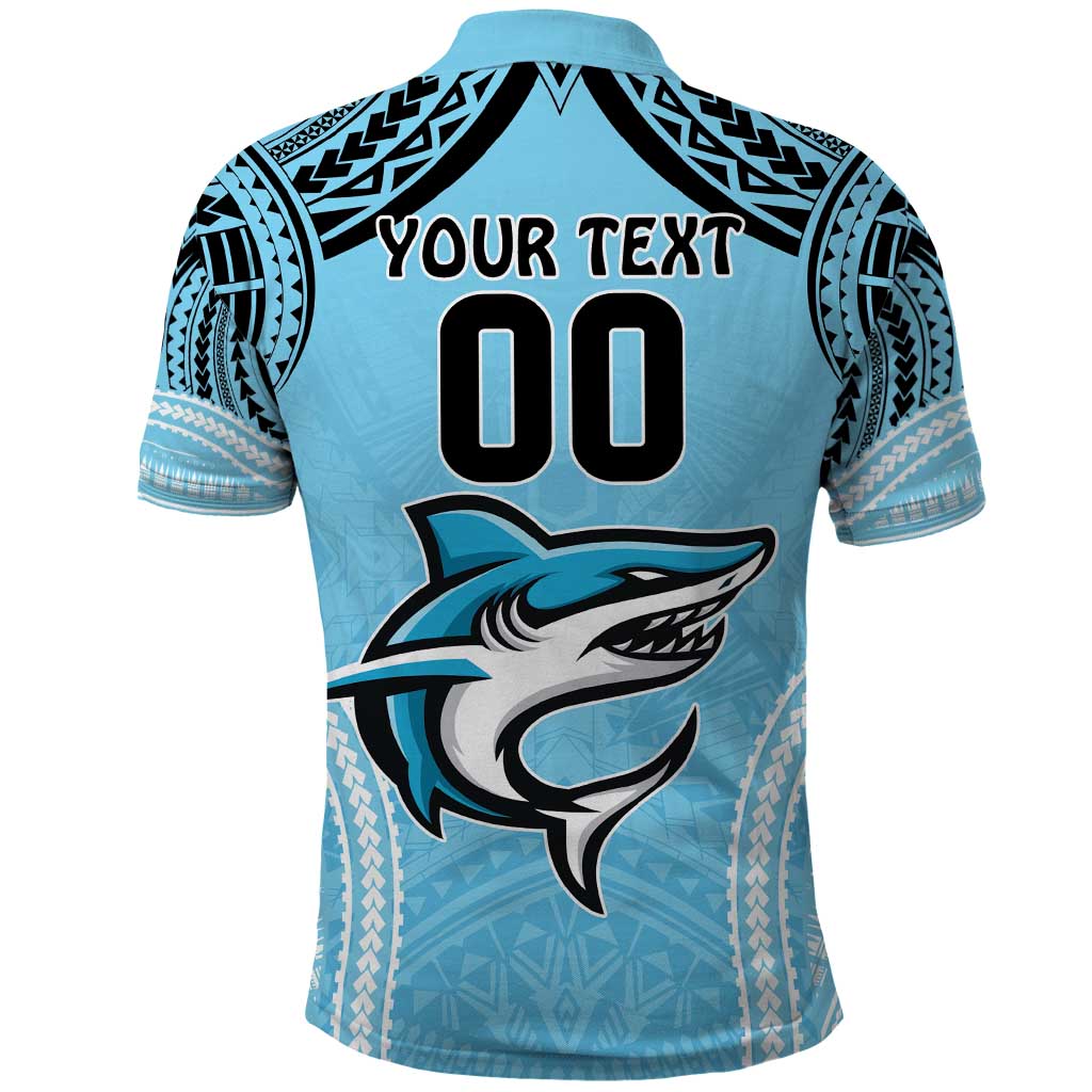 Sharks Rugby Custom Polo Shirt With Polynesian Style LT9 - Vibe Hoodie Shop