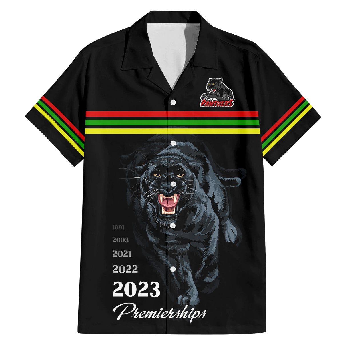 panther-premierships-family-matching-mermaid-dress-and-hawaiian-shirt-go-champions-2023-black-simple-style