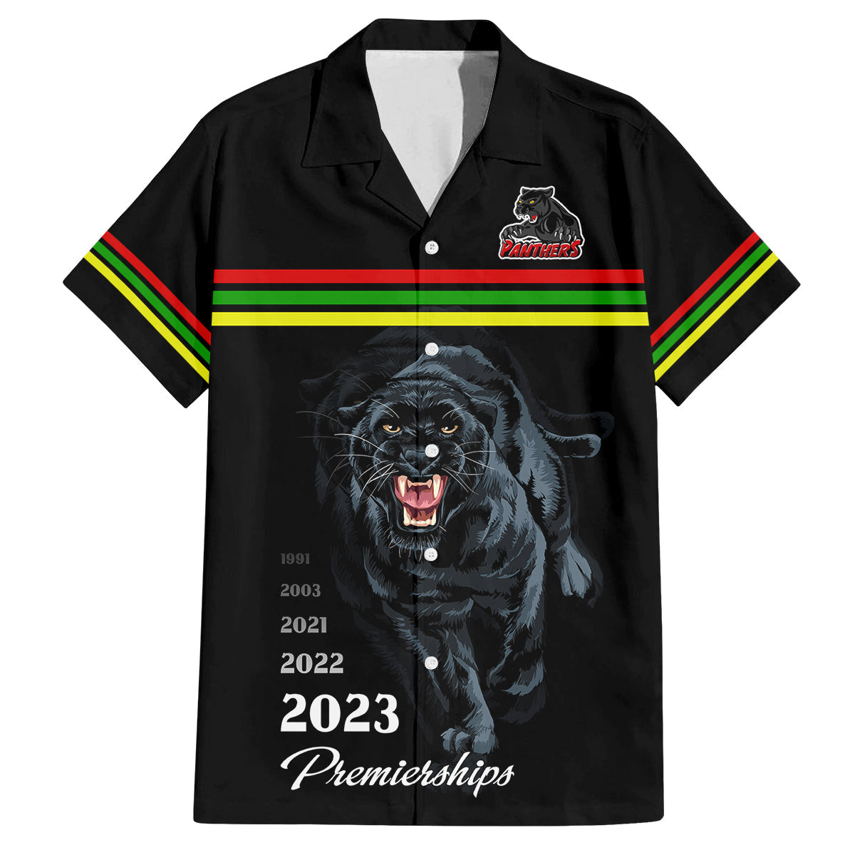 panther-premierships-family-matching-off-shoulder-maxi-dress-and-hawaiian-shirt-go-champions-2023-black-simple-style