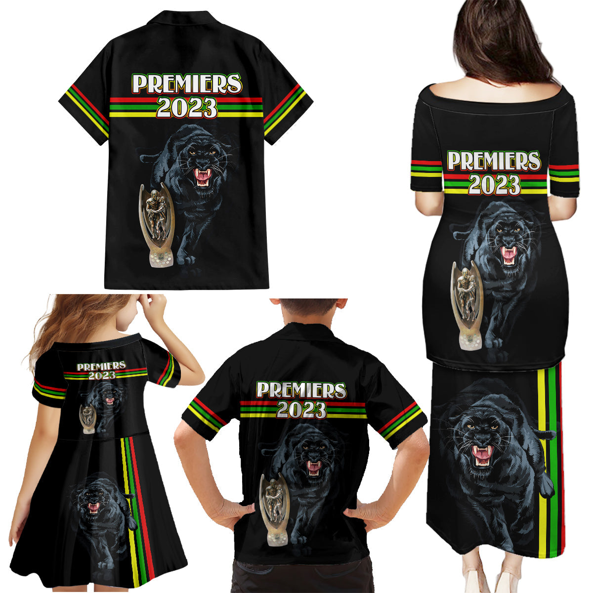panther-premierships-family-matching-puletasi-dress-and-hawaiian-shirt-go-champions-2023-black-simple-style