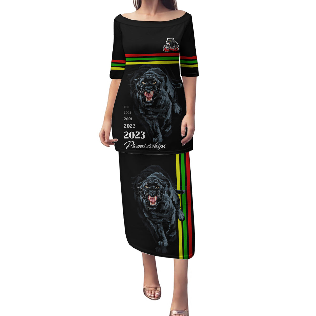 panther-premierships-family-matching-puletasi-dress-and-hawaiian-shirt-go-champions-2023-black-simple-style