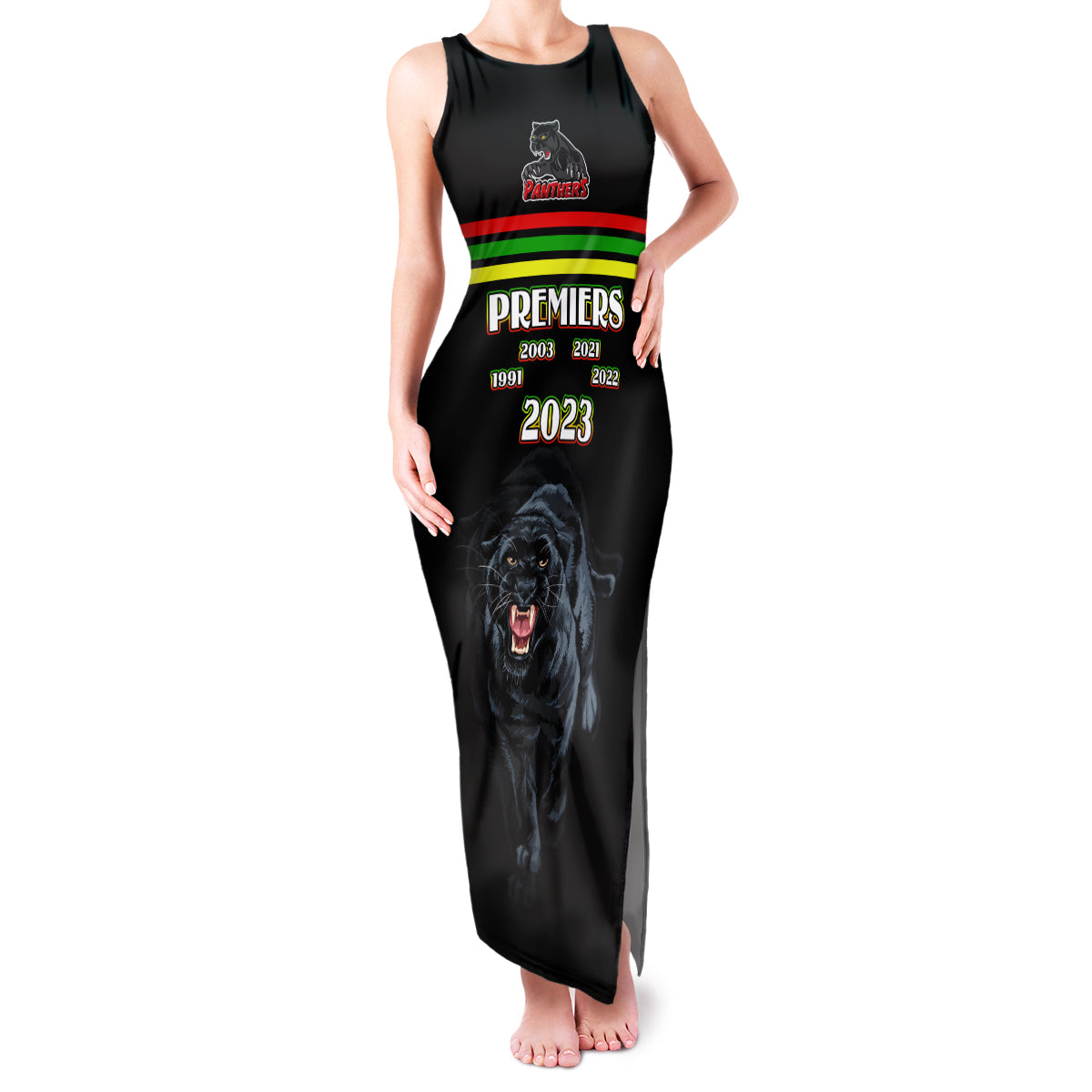 panther-premierships-family-matching-tank-maxi-dress-and-hawaiian-shirt-go-champions-2023-black-simple-style