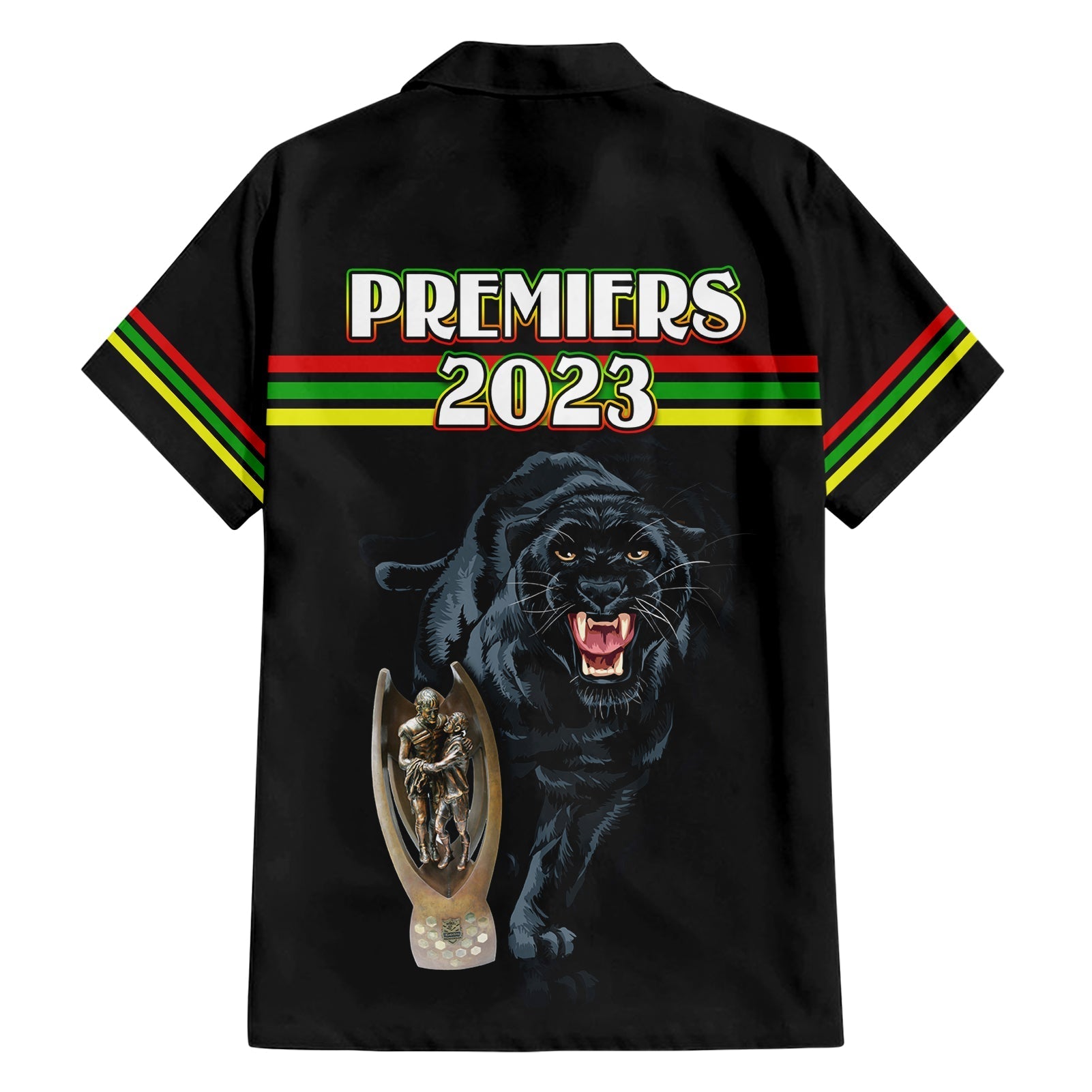 Panther Premierships Hawaiian Shirt Go Champions 2023 Black Simple Style - Vibe Hoodie Shop