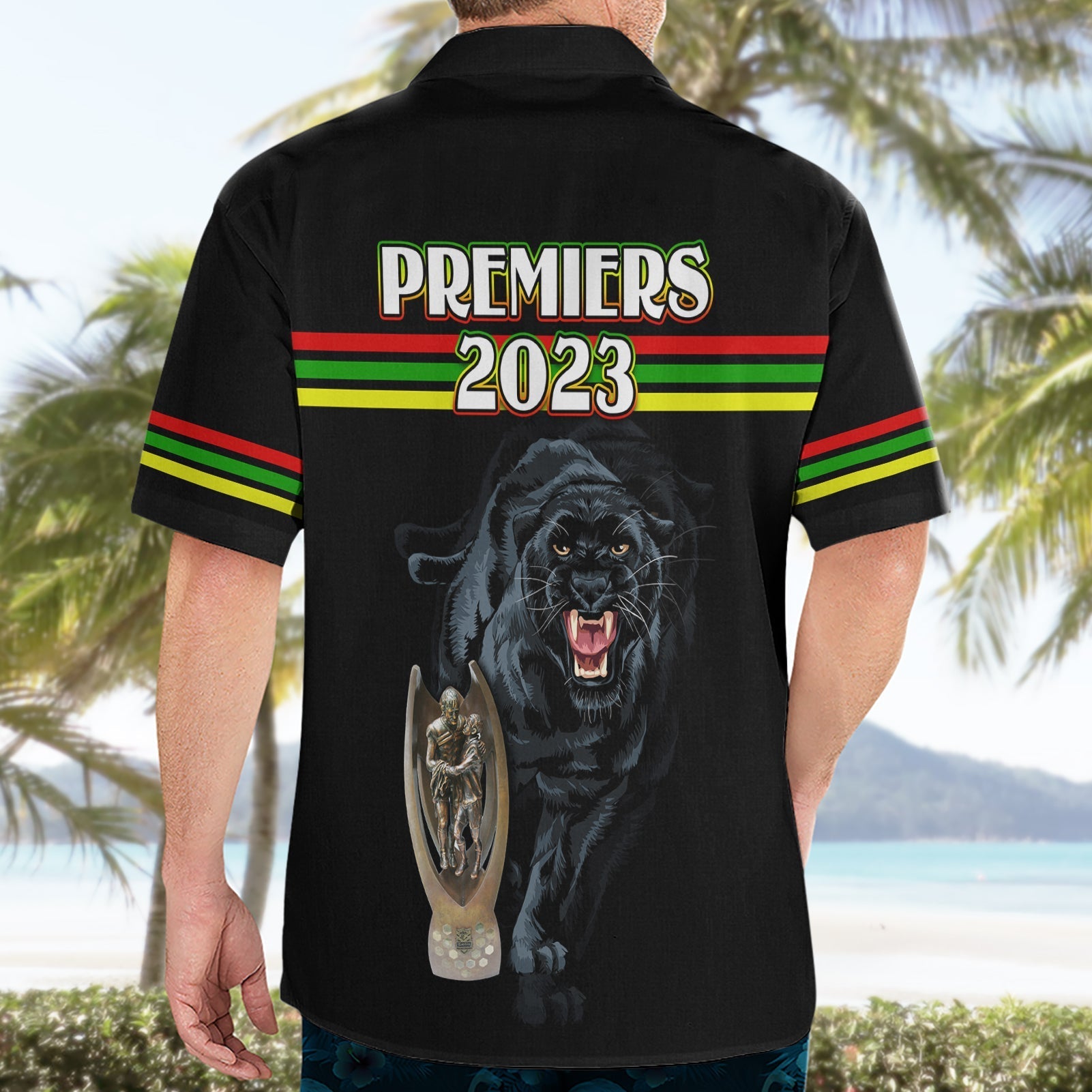 Panther Premierships Hawaiian Shirt Go Champions 2023 Black Simple Style - Vibe Hoodie Shop