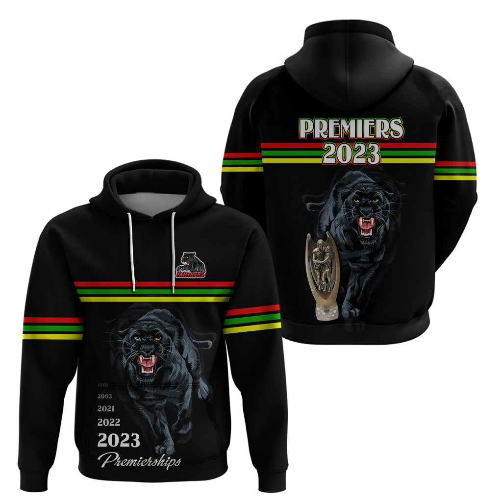 Panther Premierships Hoodie Go Champions 2023 Black Simple Style LT9 - Vibe Hoodie Shop