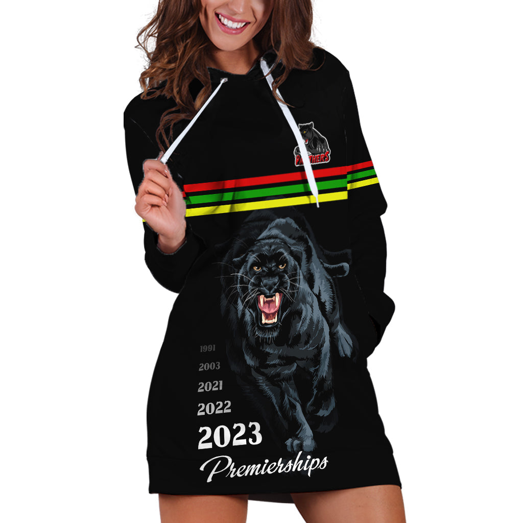 Panther Premierships Hoodie Dress Go Champions 2023 Black Simple Style - Vibe Hoodie Shop