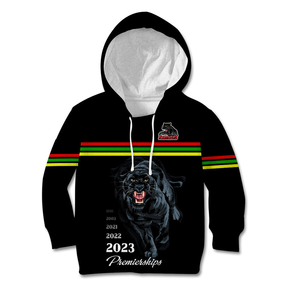 Panther Premierships Kid Hoodie Go Champions 2023 Black Simple Style - Vibe Hoodie Shop