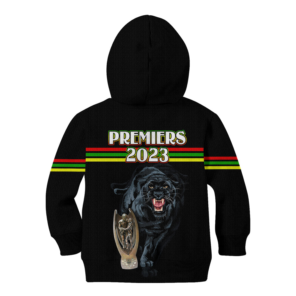 Panther Premierships Kid Hoodie Go Champions 2023 Black Simple Style - Vibe Hoodie Shop