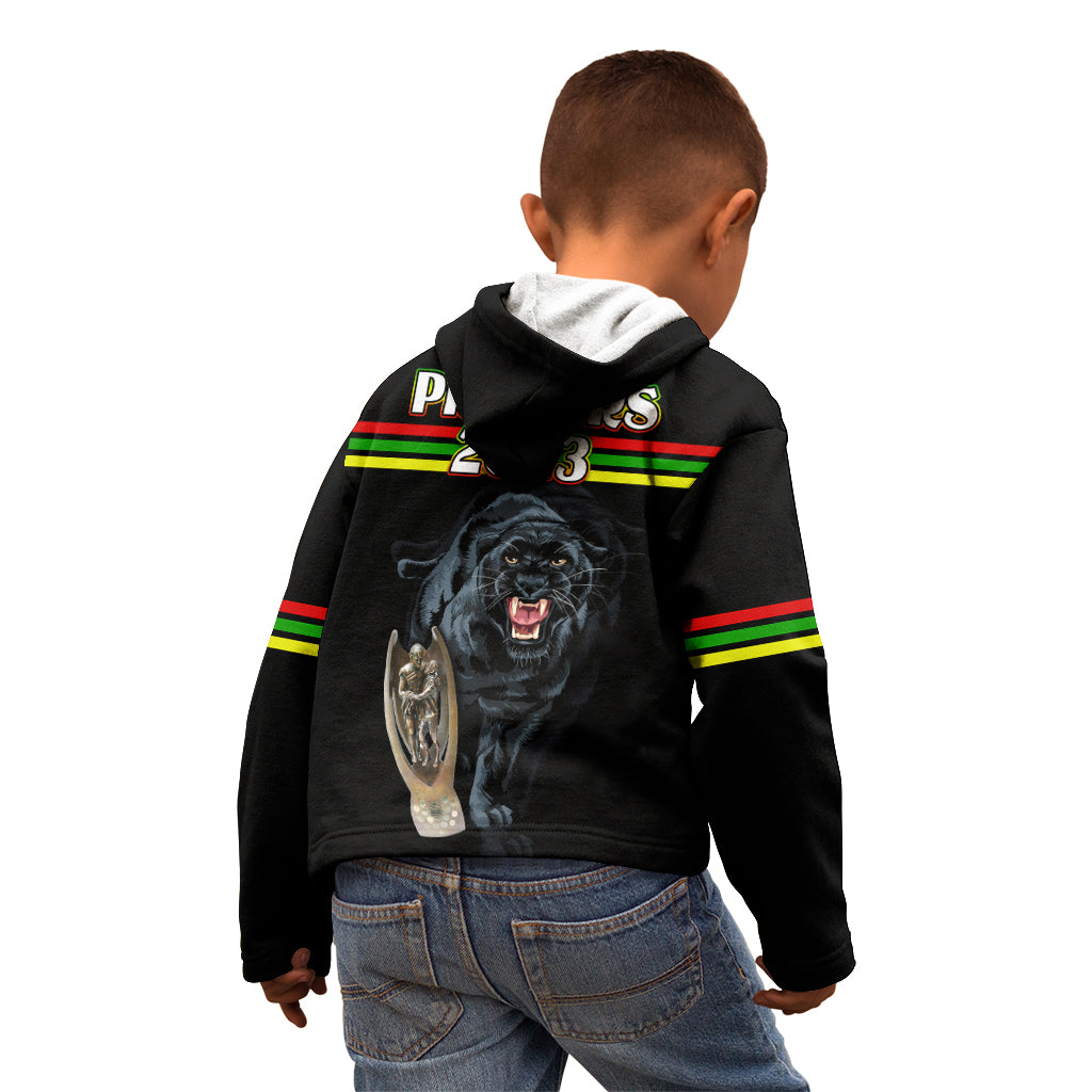 Panther Premierships Kid Hoodie Go Champions 2023 Black Simple Style - Vibe Hoodie Shop