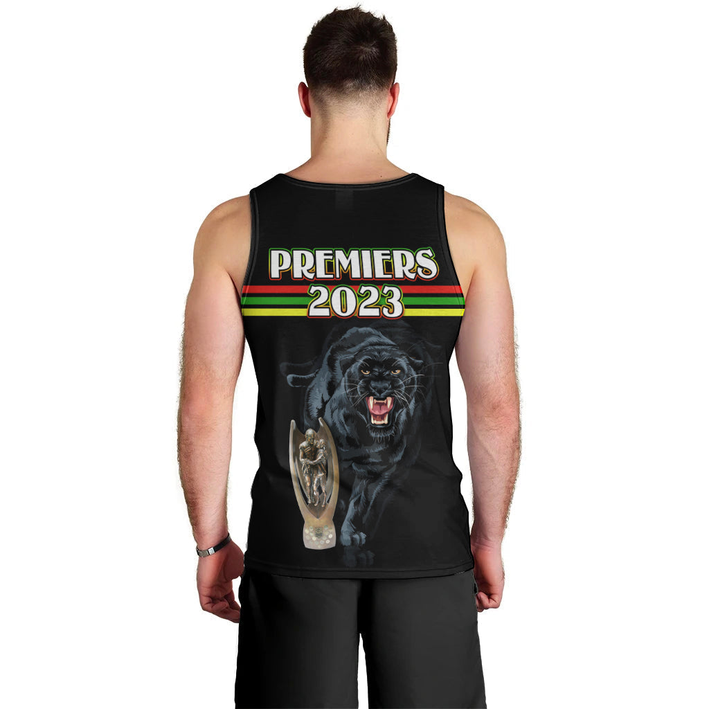 Panther Premierships Men Tank Top Go Champions 2023 Black Simple Style - Vibe Hoodie Shop