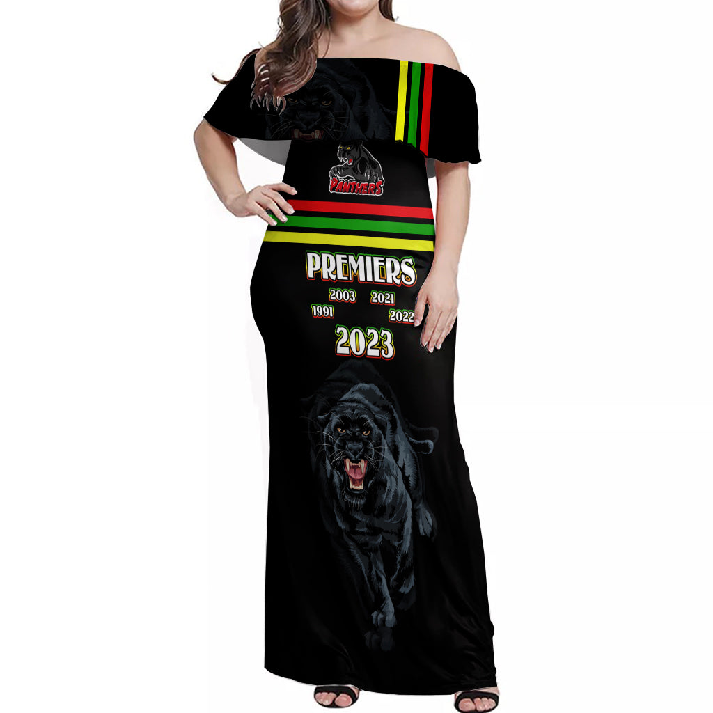 panther-premierships-off-shoulder-maxi-dress-go-champions-2023-black-simple-style
