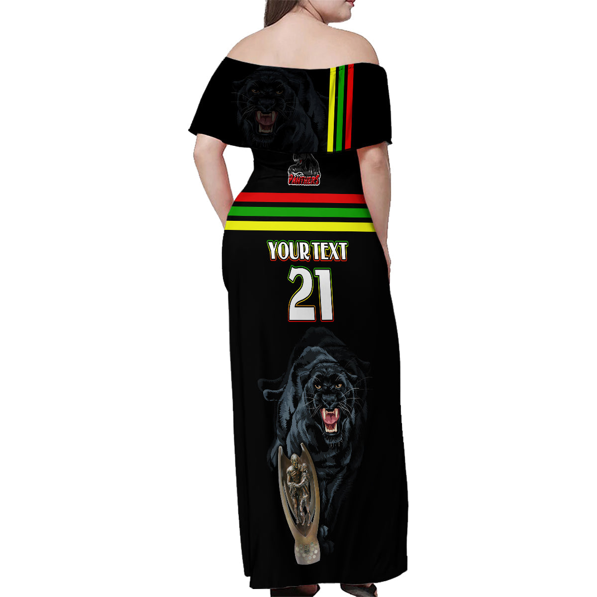 custom-panther-premierships-family-matching-off-shoulder-maxi-dress-and-hawaiian-shirt-go-champions-2023-black-simple-style