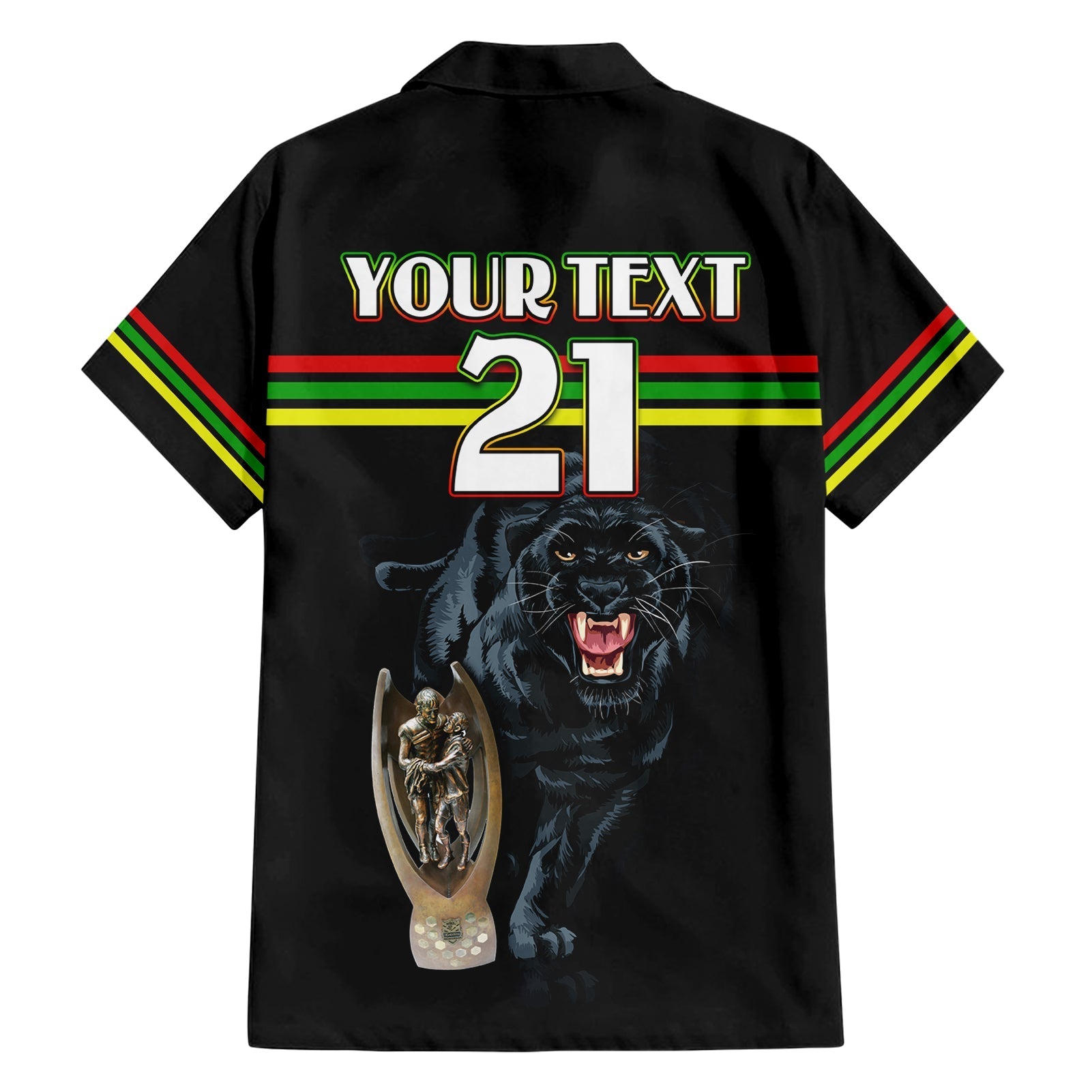 Custom Panther Premierships Hawaiian Shirt Go Champions 2023 Black Simple Style - Vibe Hoodie Shop