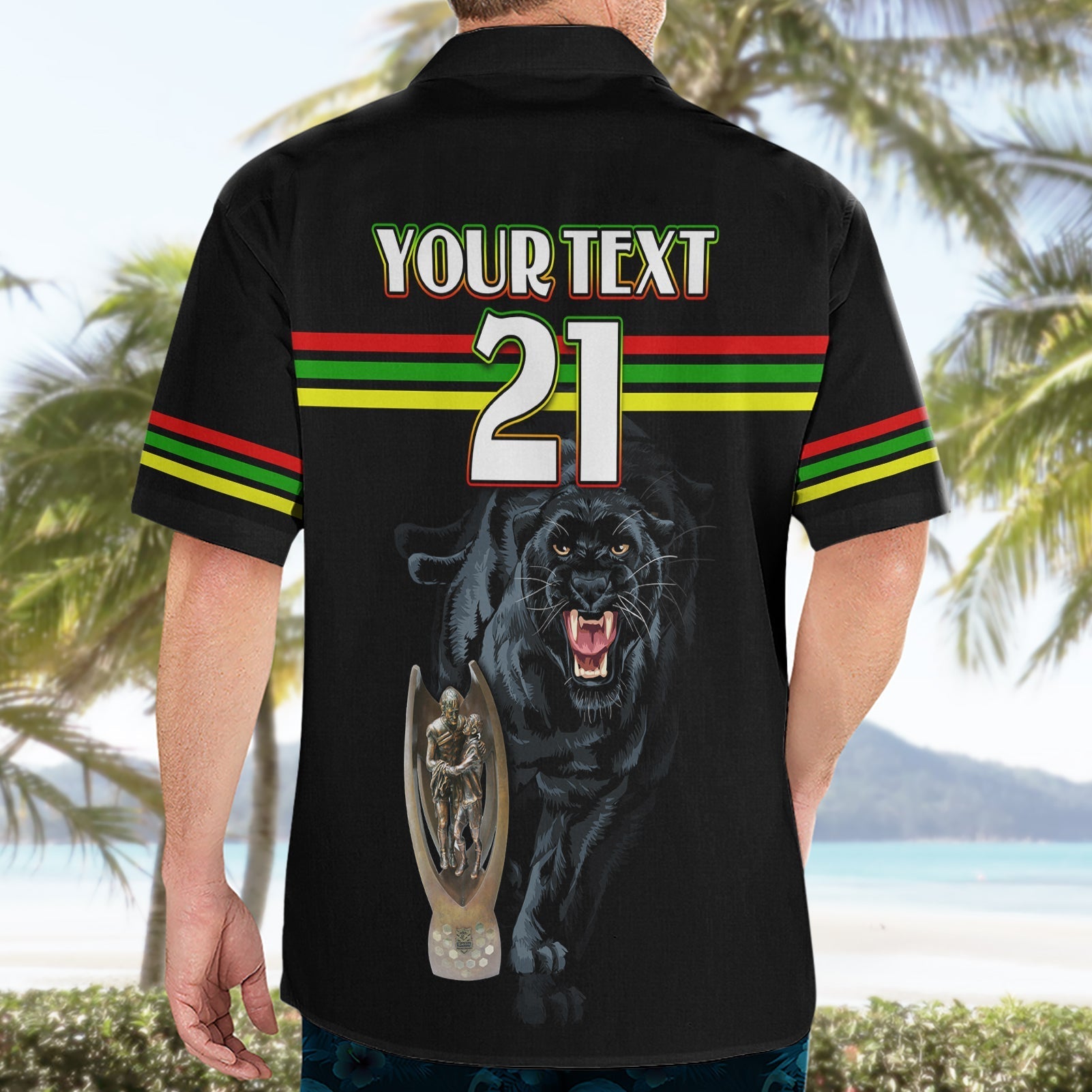 Custom Panther Premierships Hawaiian Shirt Go Champions 2023 Black Simple Style - Vibe Hoodie Shop