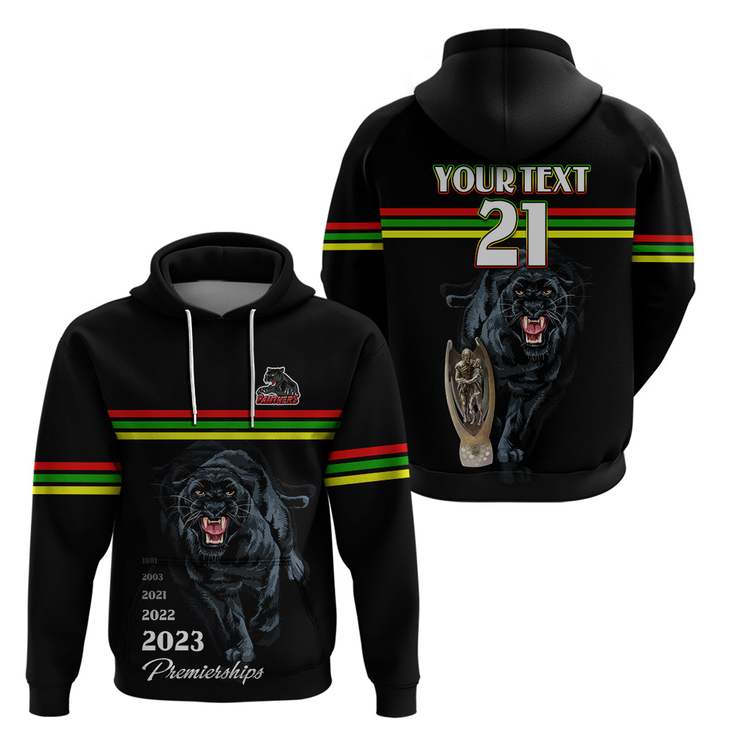 Custom Panther Premierships Hoodie Go Champions 2023 Black Simple Style LT9 - Vibe Hoodie Shop