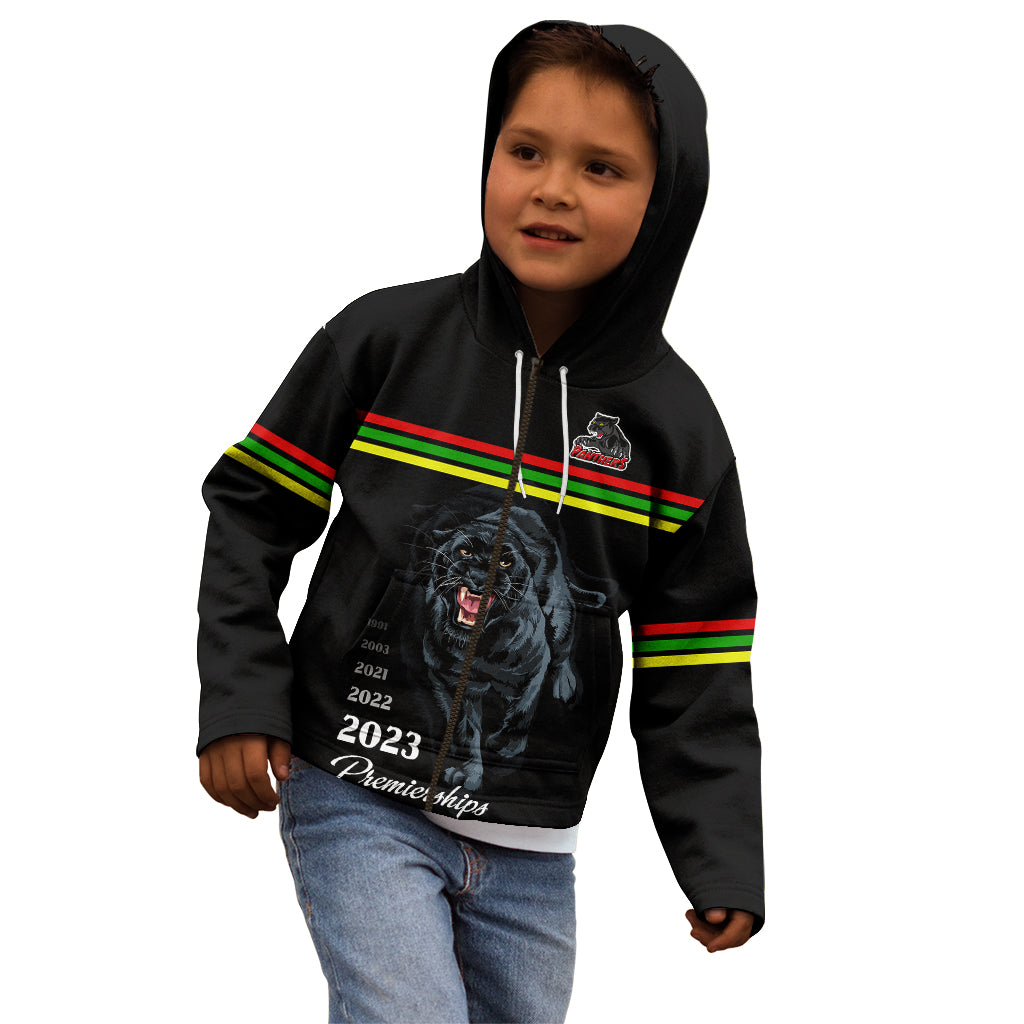Custom Panther Premierships Kid Hoodie Go Champions 2023 Black Simple Style - Vibe Hoodie Shop