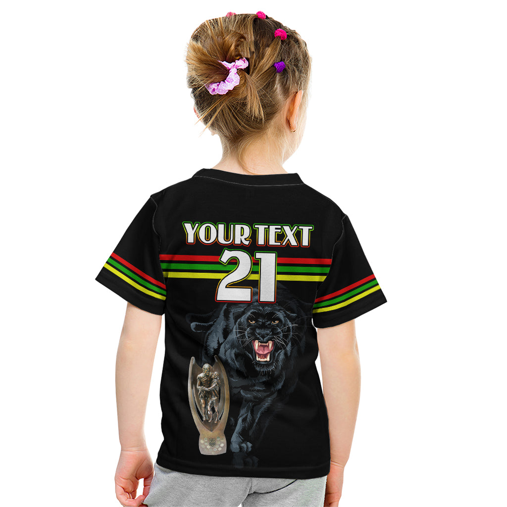 Custom Panther Premierships Kid T Shirt Go Champions 2023 Black Simple Style - Vibe Hoodie Shop