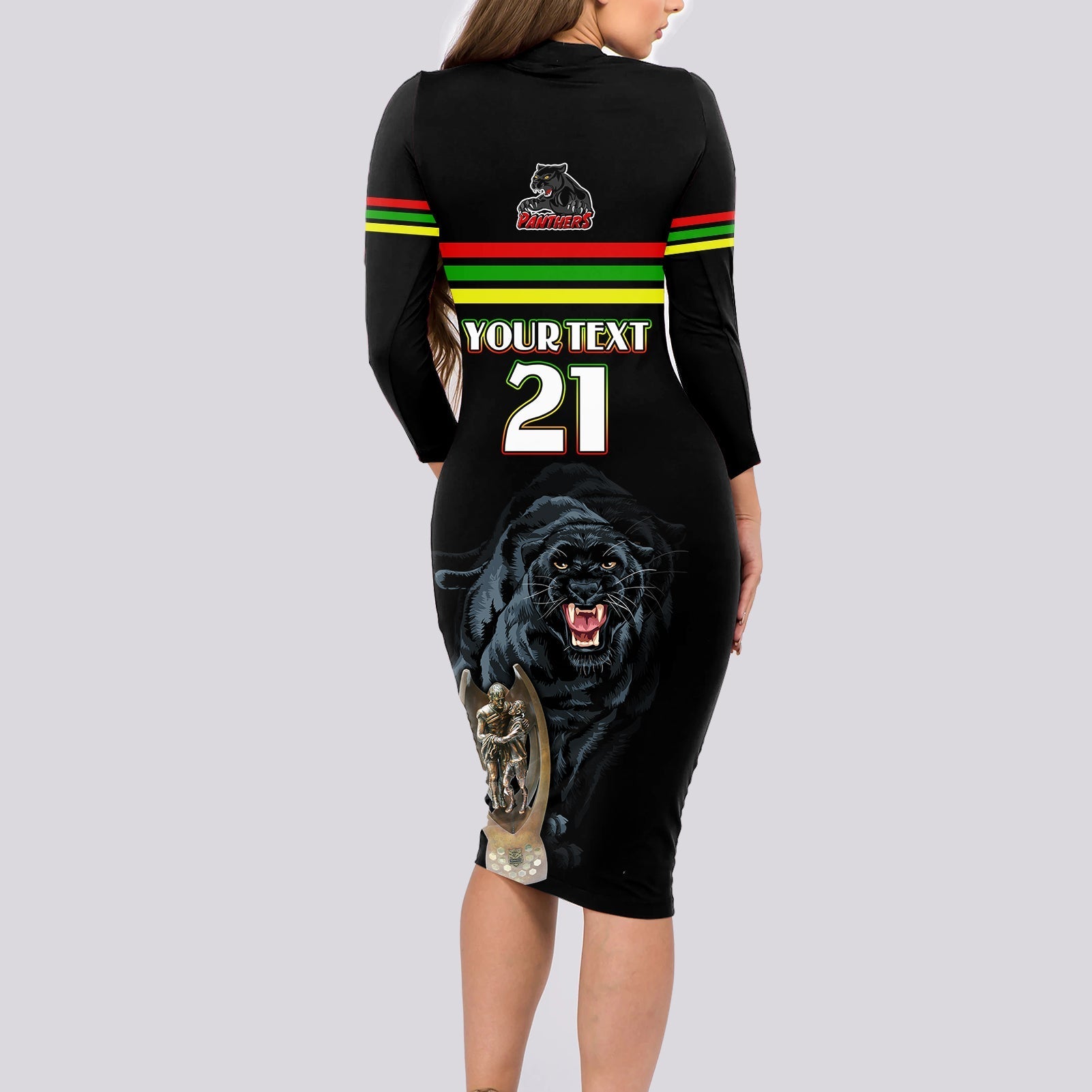 custom-panther-premierships-long-sleeve-bodycon-dress-go-champions-2023-black-simple-style