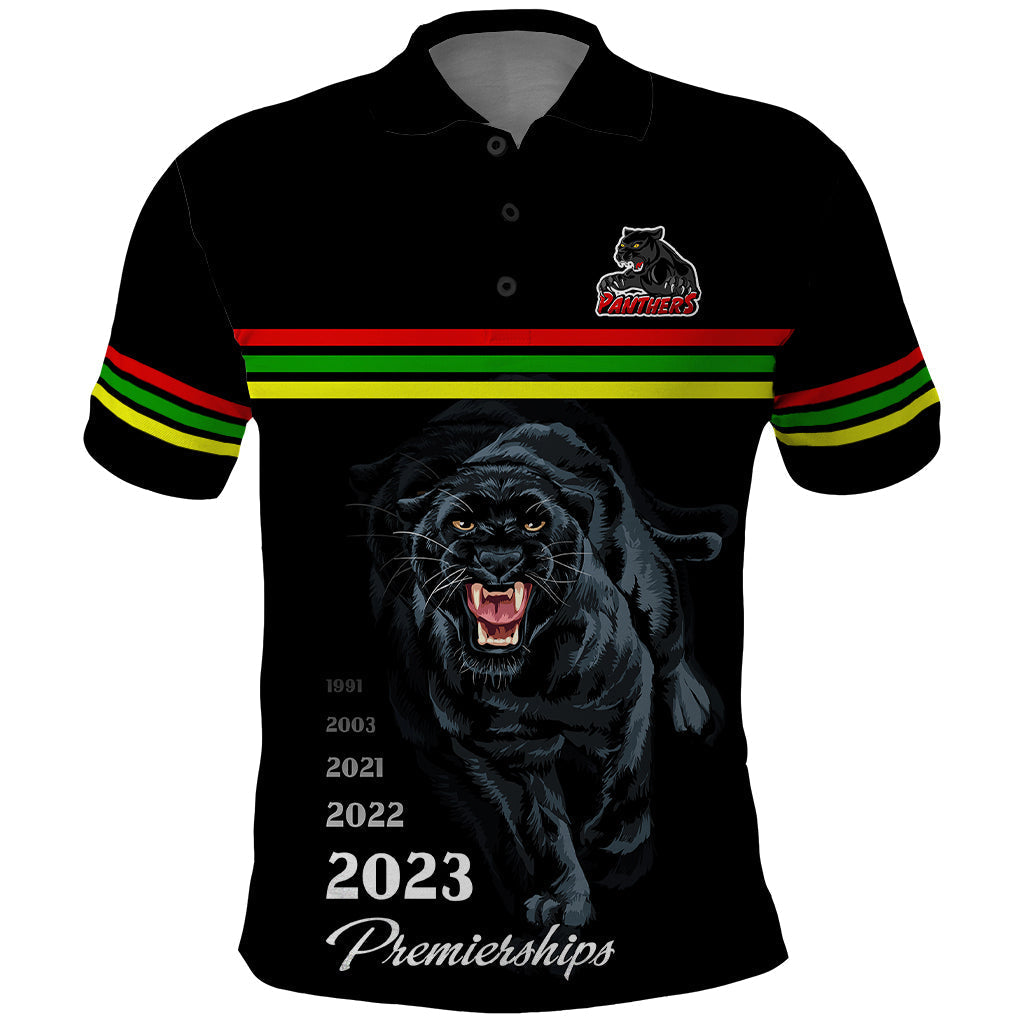 Custom Panther Premierships Polo Shirt Go Champions 2023 Black Simple Style LT9 - Vibe Hoodie Shop