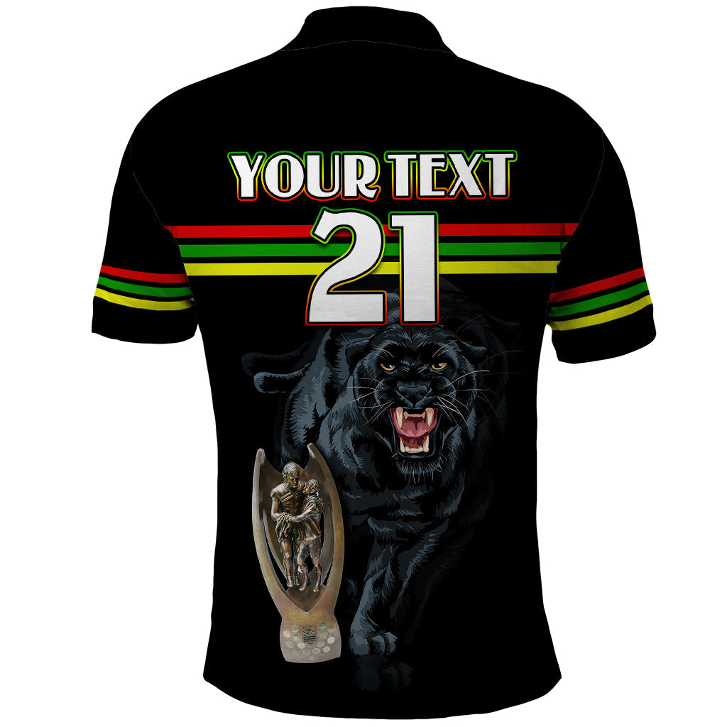 Custom Panther Premierships Polo Shirt Go Champions 2023 Black Simple Style LT9 - Vibe Hoodie Shop