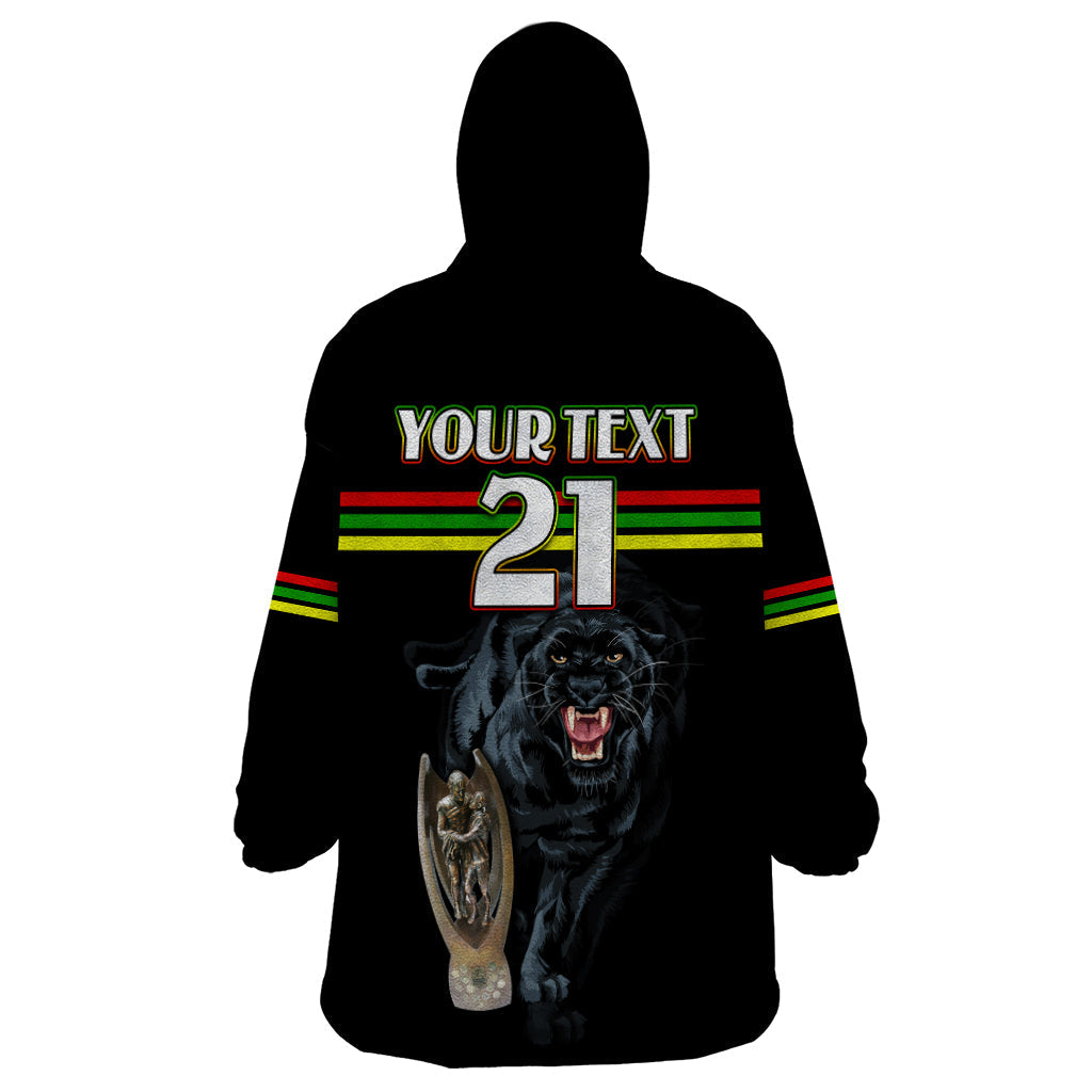 Custom Panther Premierships Wearable Blanket Hoodie Go Champions 2023 Black Simple Style - Vibe Hoodie Shop