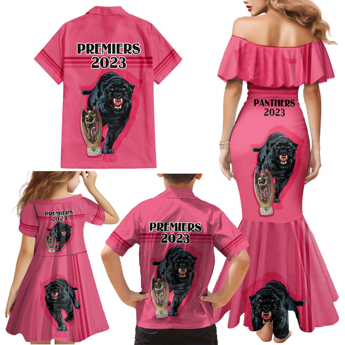 panther-premierships-family-matching-mermaid-dress-and-hawaiian-shirt-go-champions-2023-pink-simple-style