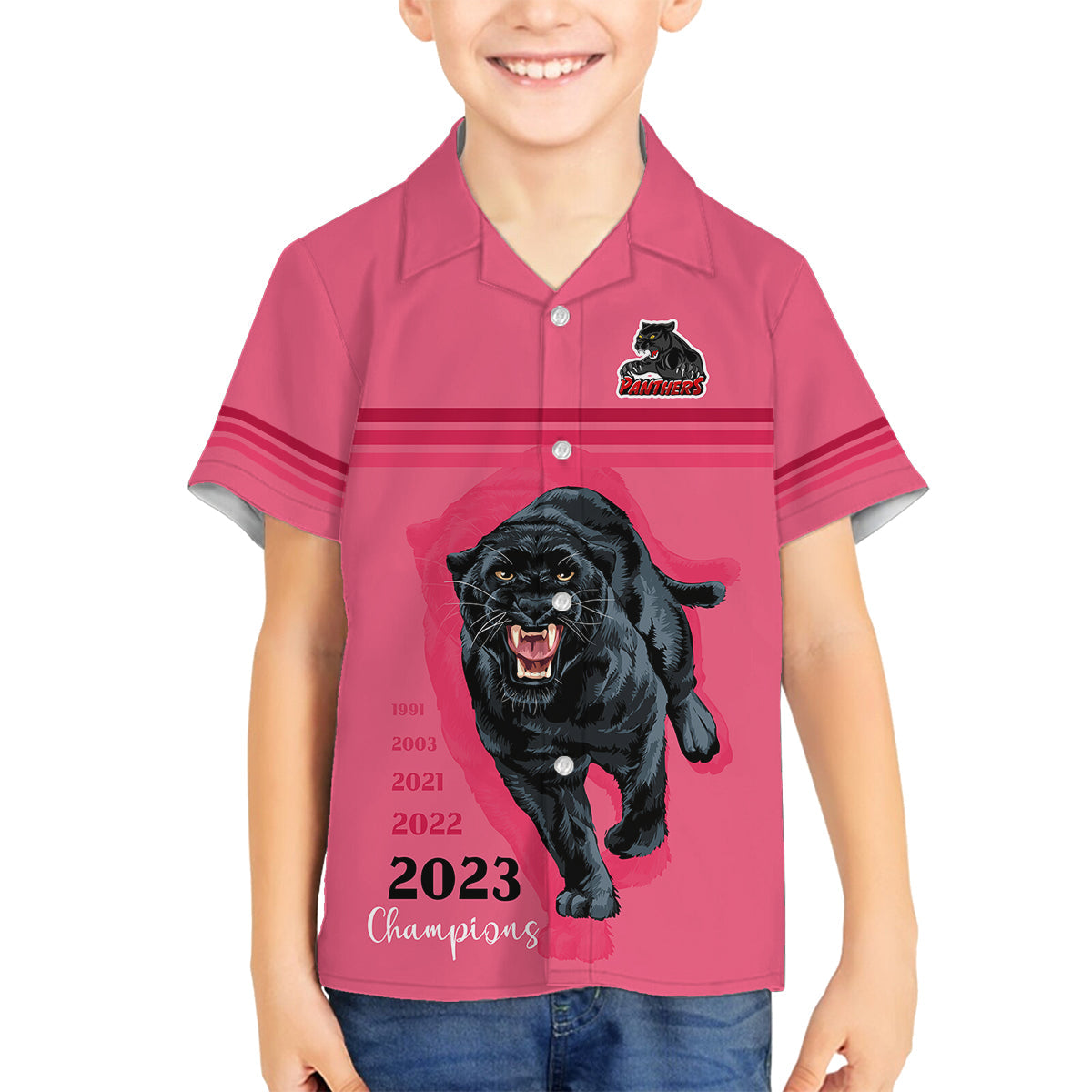 panther-premierships-family-matching-puletasi-dress-and-hawaiian-shirt-go-champions-2023-pink-simple-style