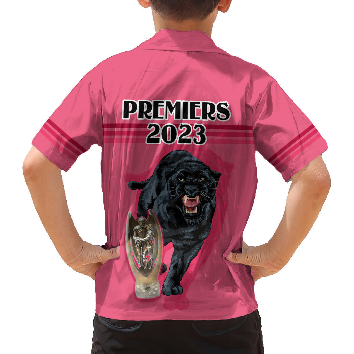 panther-premierships-family-matching-summer-maxi-dress-and-hawaiian-shirt-go-champions-2023-pink-simple-style