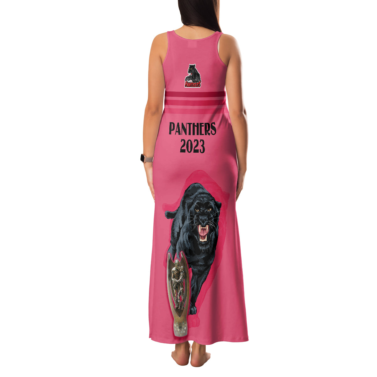 panther-premierships-family-matching-tank-maxi-dress-and-hawaiian-shirt-go-champions-2023-pink-simple-style