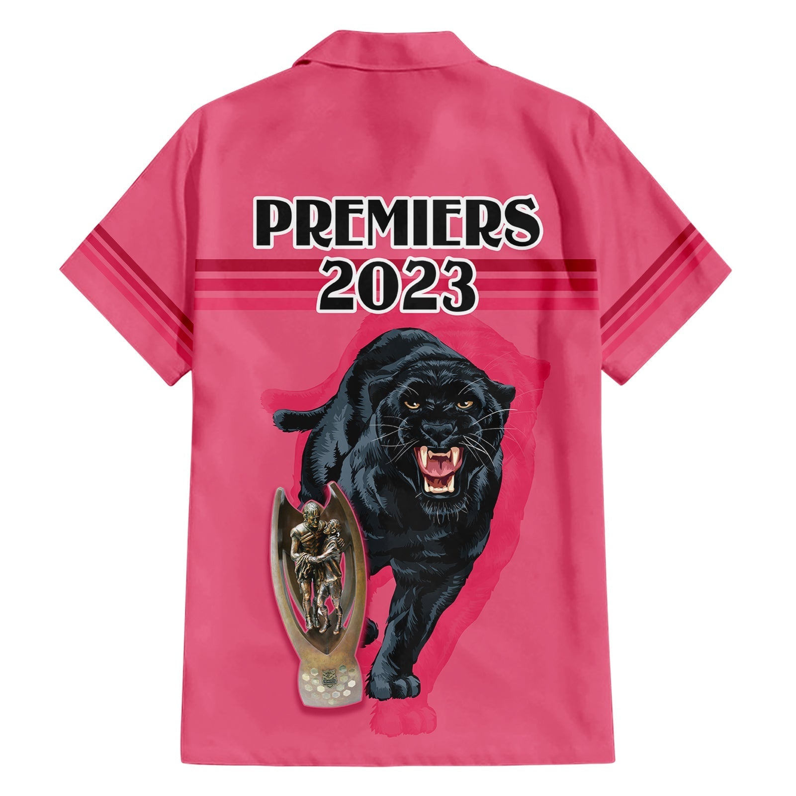 Panther Premierships Hawaiian Shirt Go Champions 2023 Pink Simple Style - Vibe Hoodie Shop