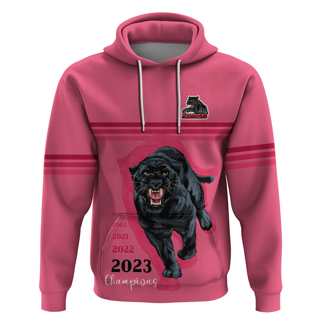 Panther Premierships Hoodie Go Champions 2023 Pink Simple Style LT9 - Vibe Hoodie Shop