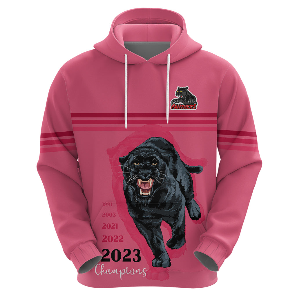 Panther Premierships Hoodie Go Champions 2023 Pink Simple Style LT9 - Vibe Hoodie Shop