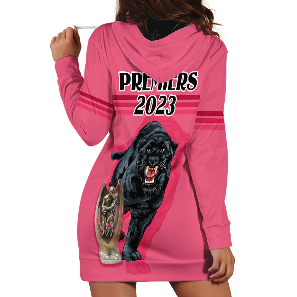 Panther Premierships Hoodie Dress Go Champions 2023 Pink Simple Style - Vibe Hoodie Shop