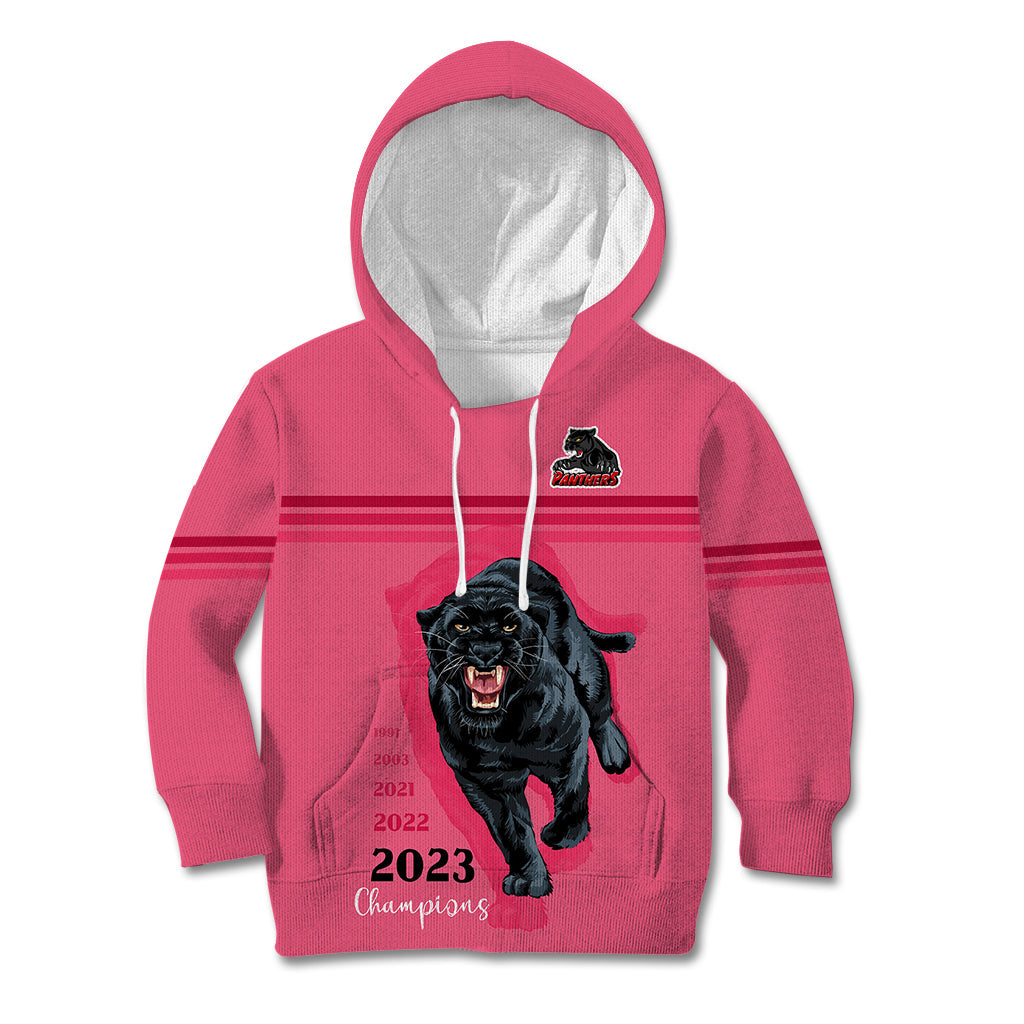 Panther Premierships Kid Hoodie Go Champions 2023 Pink Simple Style - Vibe Hoodie Shop