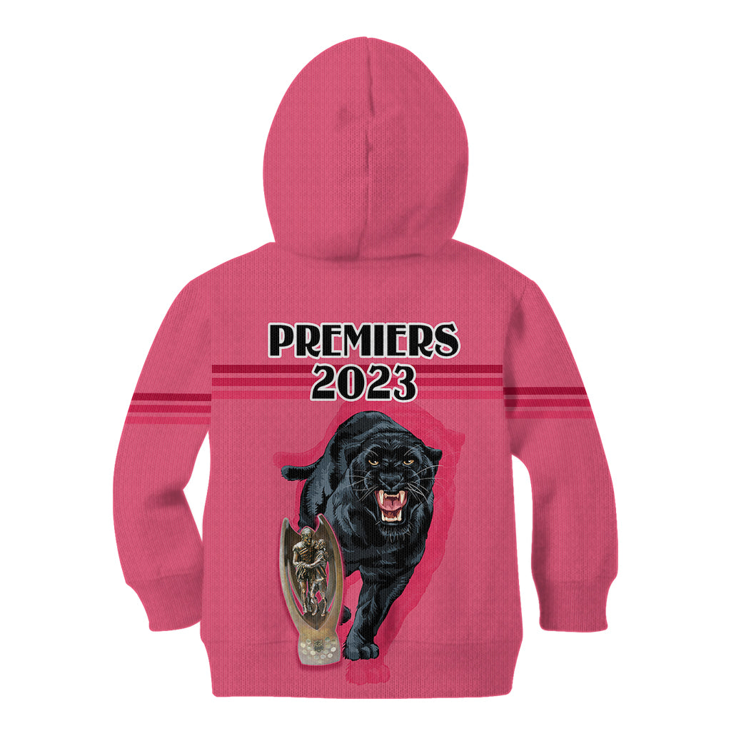 Panther Premierships Kid Hoodie Go Champions 2023 Pink Simple Style - Vibe Hoodie Shop