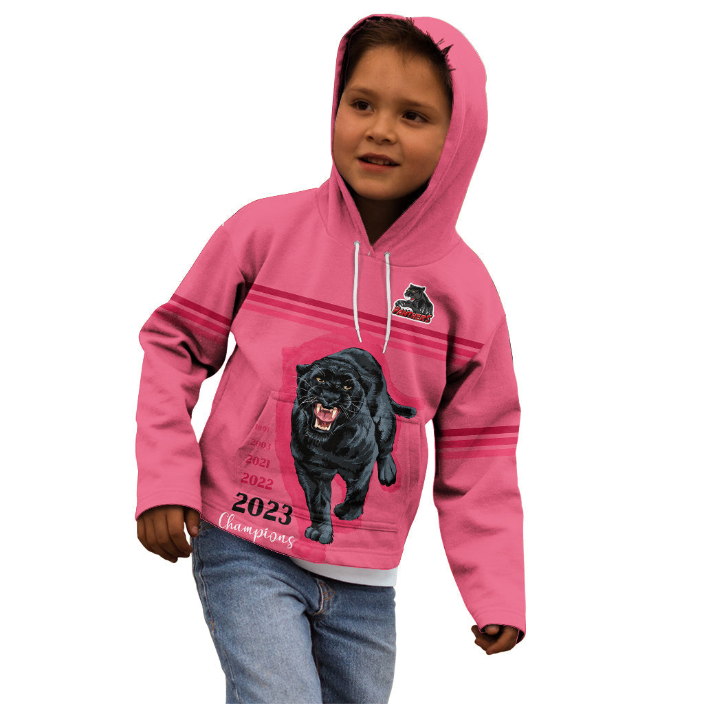 Panther Premierships Kid Hoodie Go Champions 2023 Pink Simple Style - Vibe Hoodie Shop